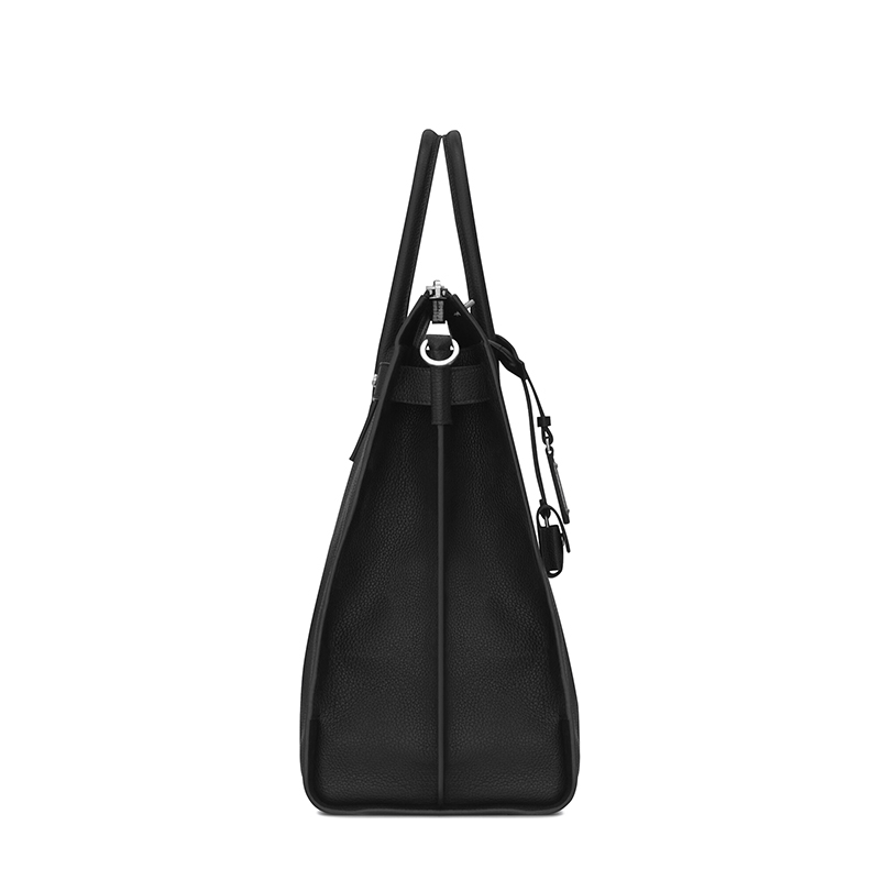 商品Yves Saint Laurent|SAINT LAURENT PARIS/圣罗兰 YSL NORTH/SOUTH系列男士黑色柔软小牛皮锁头可拆卸肩带手提斜挎单肩包480583DTI0E1000,价格¥18815,第4张图片详细描述