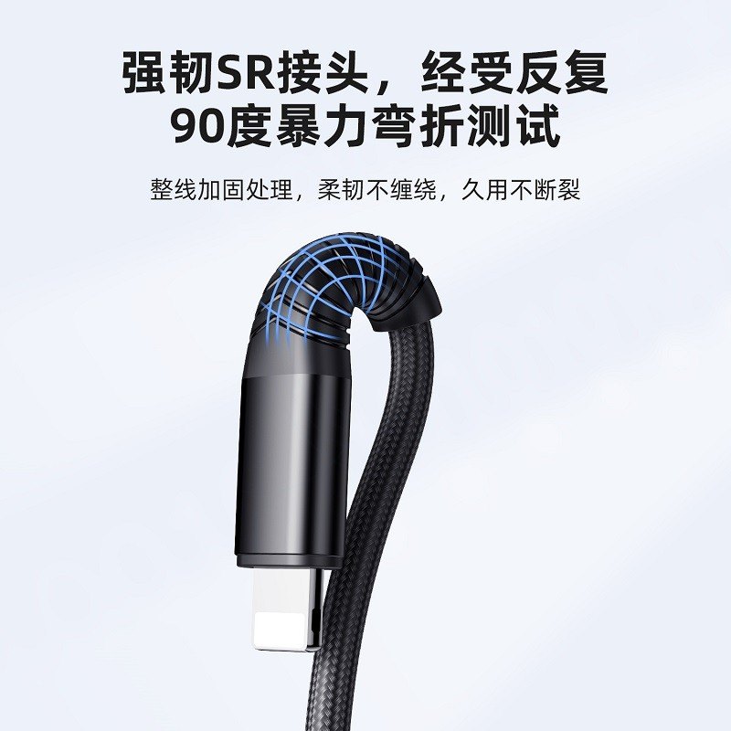 商品[国内直发] JOYROOM|机乐堂 S-1230G4三合一数据线苹果iphone安卓type-c手机快充充电器线一拖三usb华为 黑色,价格¥66,第5张图片详细描述