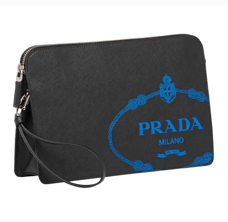 商品[国内直发] Prada|PRADA  男士黑色皮革手拿包  2VF056-9Z2-OLM-F0QLR,价格¥8165,第3张图片详细描述