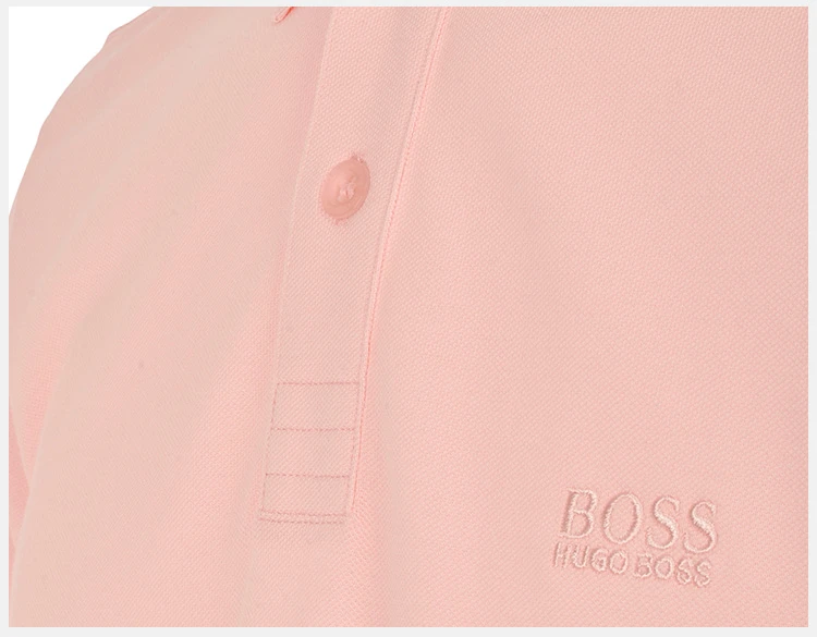 商品Hugo Boss|Hugo Boss 雨果博斯 男士纯色纯棉刺绣BOSS胸标时尚休闲短袖POLO衫 PIRO-8569-632,价格¥726,第9张图片详细描述