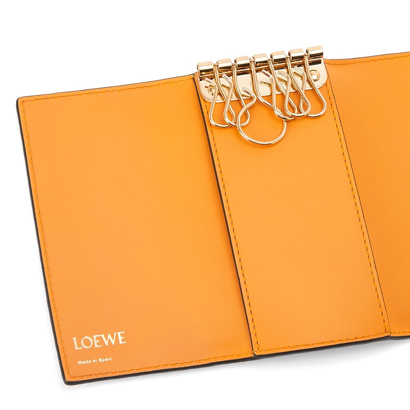 商品Loewe|LOEWE/罗意威 22新款Repeat新款 女士橘色徽标压花小牛皮双折钥匙包C499K92X01-9130,价格¥2537,第6张图片详细描述