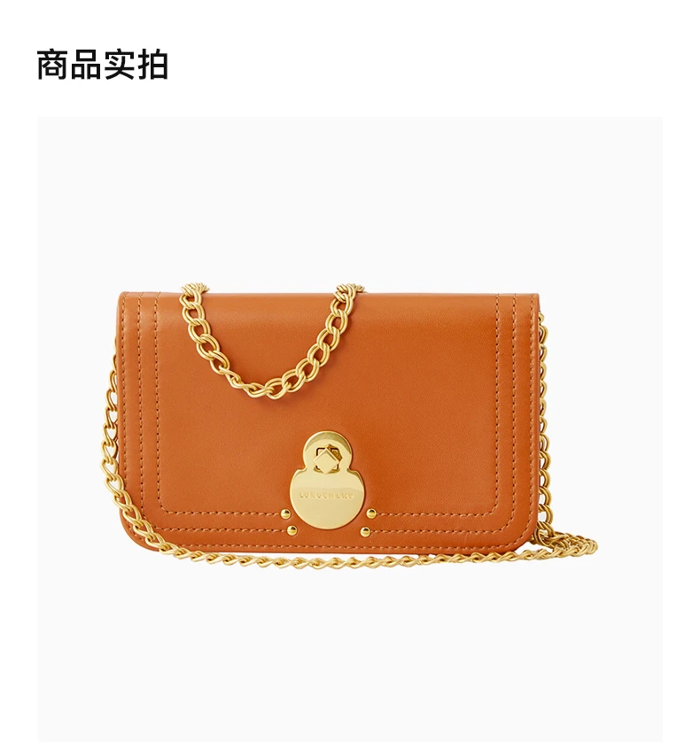 商品Longchamp|LONGCHAMP 女士橘黄色斜挎包 4559956D56,价格¥1000,第3张图片详细描述