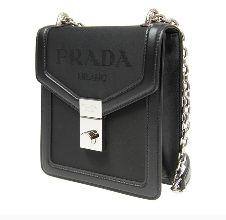 商品[国内直发] Prada|PRADA 黑色女士斜挎包 1BD254-2DLM-F0002,价格¥12682,第4张图片详细描述