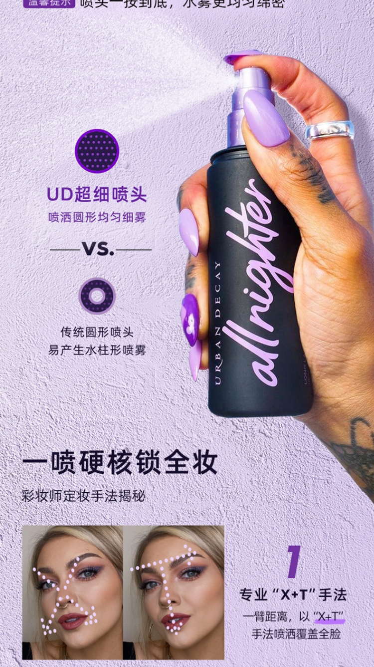 商品Urban Decay|衰败城市干皮保湿长效定妆喷雾持久控油118ml,价格¥218,第5张图片详细描述