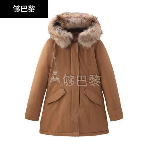 商品Woolrich|【特惠8.7折】包邮包税【预售7天发货】 WOOLRICH 女士 大衣 Arctic 可拆卸毛皮拉马尔派克大衣  WOO6JRZ3BRW,价格¥6880,第3张图片详细描述