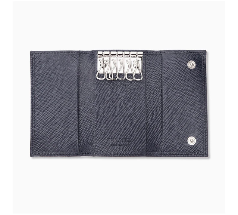 商品Prada|PRADA 男士海军蓝色皮革钥匙包 2PG222-QHH-F0216,价格¥2354,第7张图片详细描述