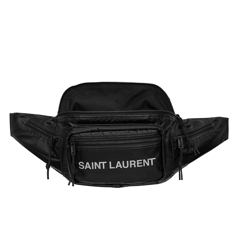 商品Yves Saint Laurent|SAINT LAURENT PARIS/圣罗兰 YSL NUXX系列 男女通用黑色尼龙ysl印花配有可调节肩带斜挎腰包581375HO21Z1054,价格¥5580,第4张图片详细描述