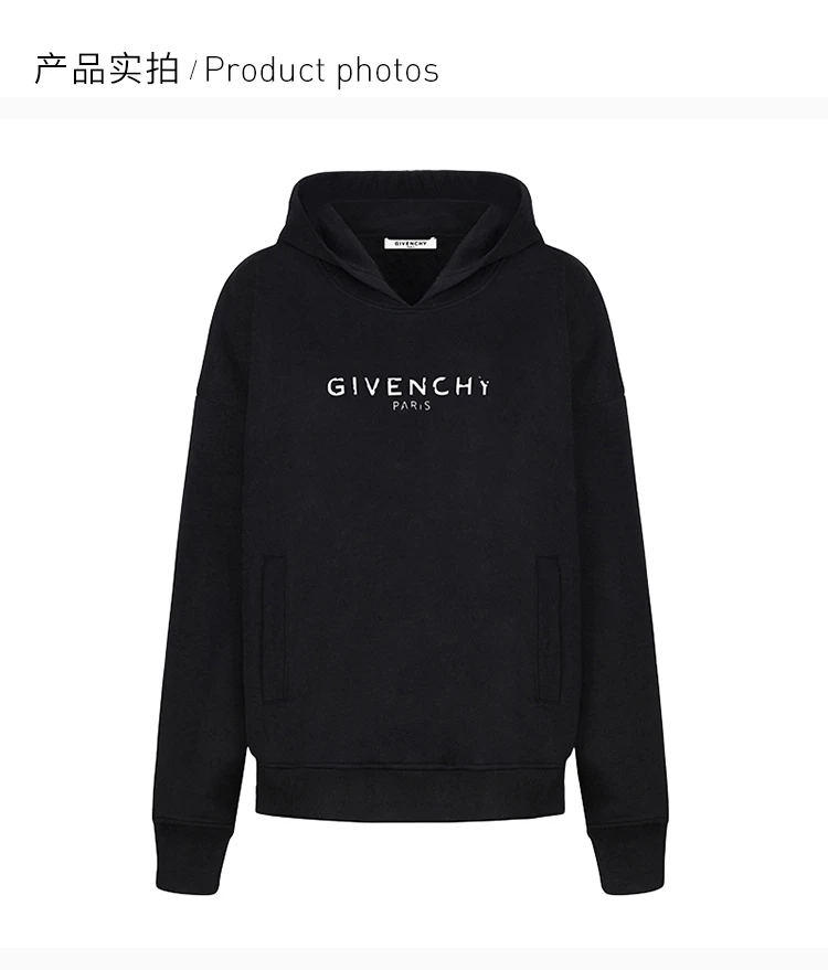 商品Givenchy|GIVENCHY 黑色女士卫衣/帽衫 BWJ00B3Z0Y-001,价格¥4512,第3张图片详细描述