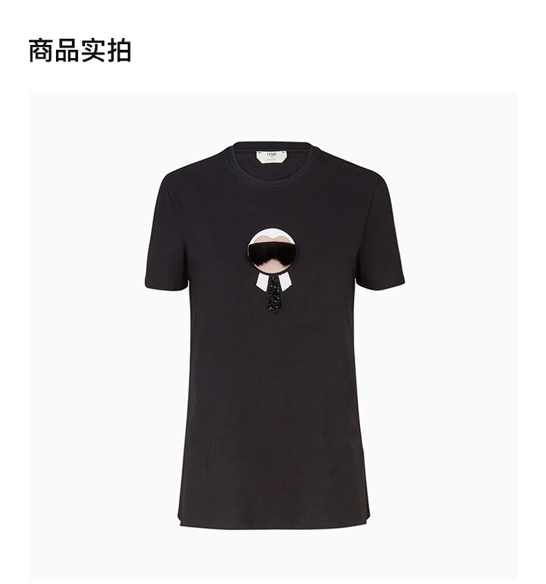 商品[国内直发] Fendi|FENDI 黑色女士T恤 FS7036-89J-F0MGE,价格¥4942,第4张图片详细描述