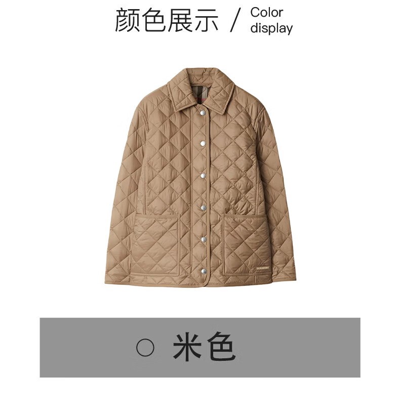 商品Burberry|BURBERRY/博柏利 女士米色聚酰胺贴袋按扣开襟棉服80841951 时尚优雅百搭,价格¥3033,第8张图片详细描述