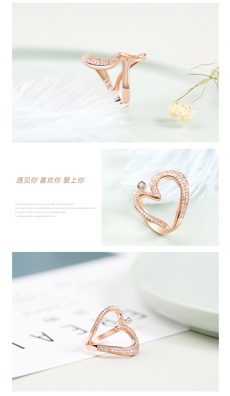 商品[国内直发] MYFD|MYFD 戒指女S925银玫瑰金色镶晶钻酷炫系列遇见奢华晚宴戒指,价格¥67,第3张图片详细描述