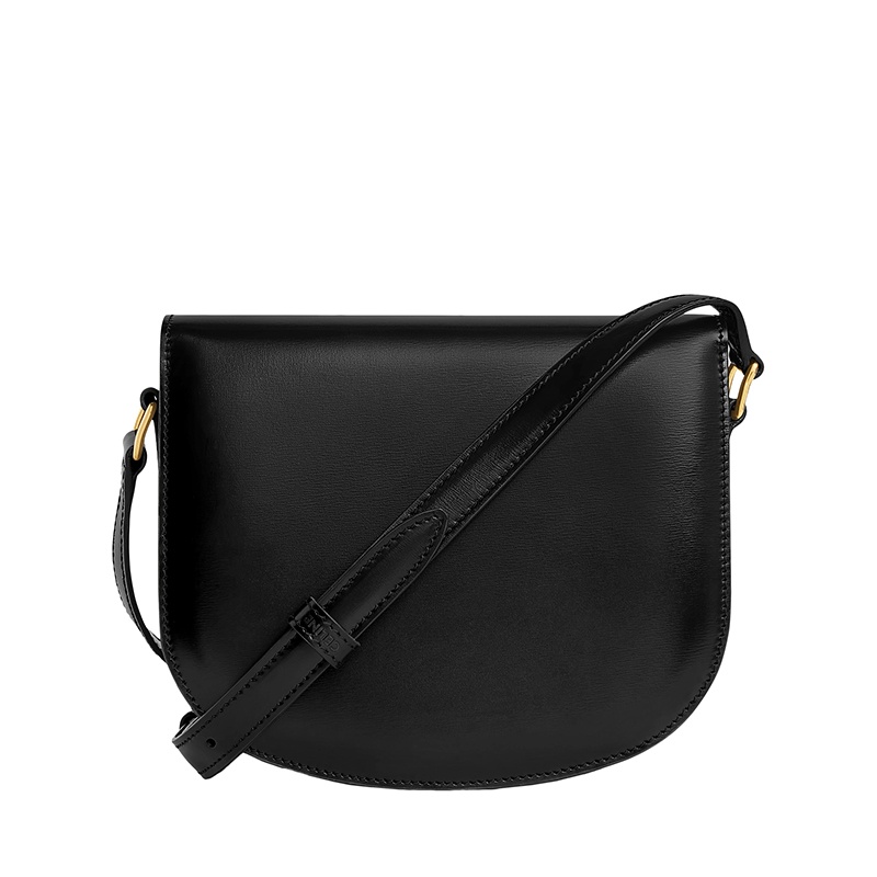 商品Celine|CELINE/赛琳 22新款BESACE TRIOMPHE系列 女士TEEN款式黑色牛皮革凯旋金扣翻盖开合单肩斜挎包,价格¥25382,第3张图片详细描述