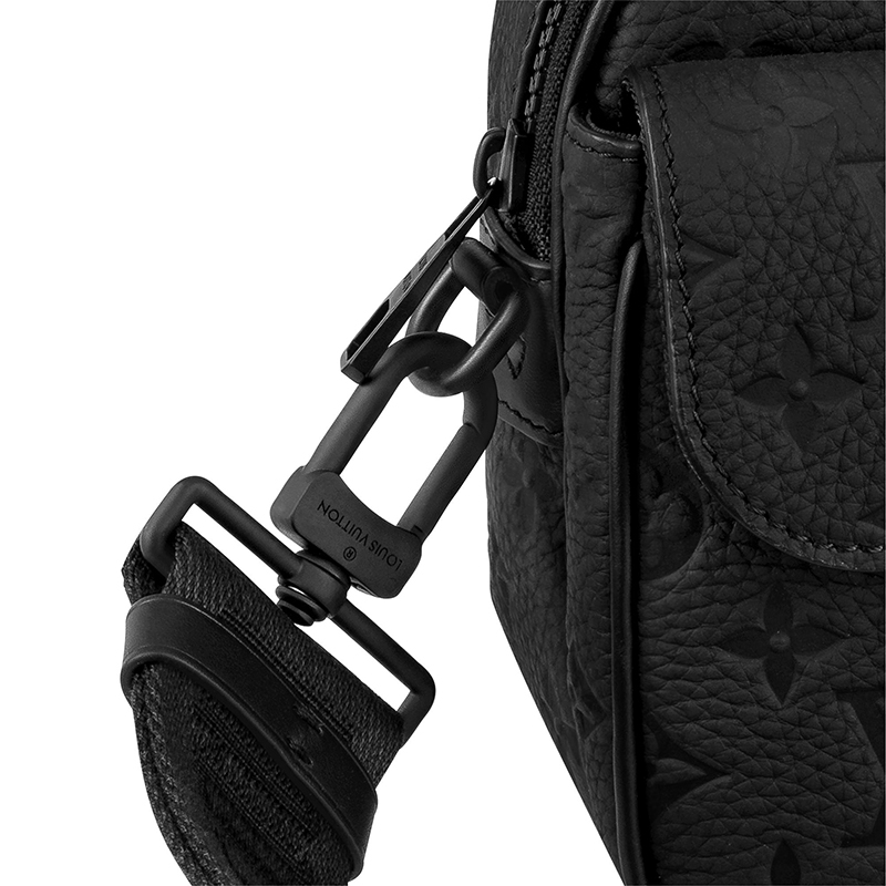 商品Louis Vuitton|【预售十天】路易威登 S LOCK系列 男士黑色老花压纹牛皮革黑扣配可拆卸肩带单肩斜跨手提邮差包M58489,价格¥24753,第3张图片详细描述