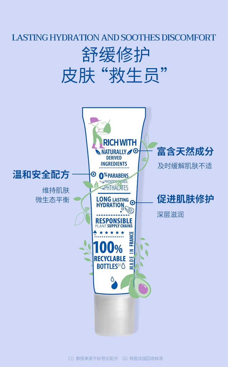 商品[国内直发] Mustela|妙思乐面霜儿童保湿滋润补水深层滋养法国进口宝宝40ML,价格¥112,第3张图片详细描述