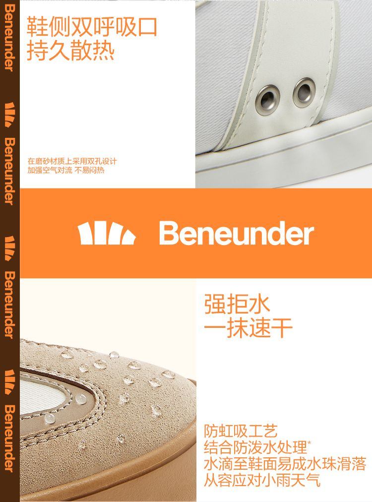 商品[国内直发] Beneunder|蕉下德训鞋女帆布鞋复古百搭舒适透气板鞋22春夏新款运动休闲鞋子,价格¥316,第17张图片详细描述