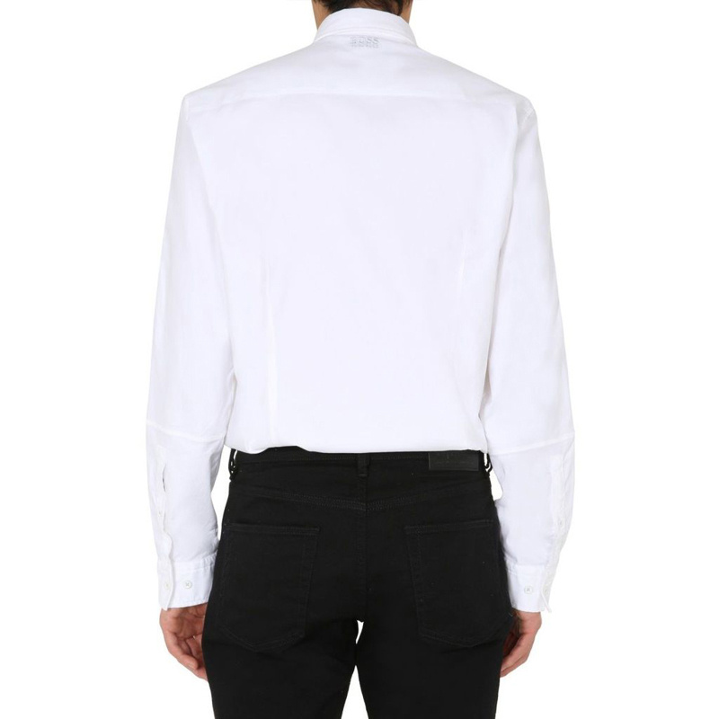 商品Hugo Boss|HUGO BOSS 男士白色棉质长袖衬衫 BEAVIZ-R-50427553-100,价格¥867,第5张图片详细描述