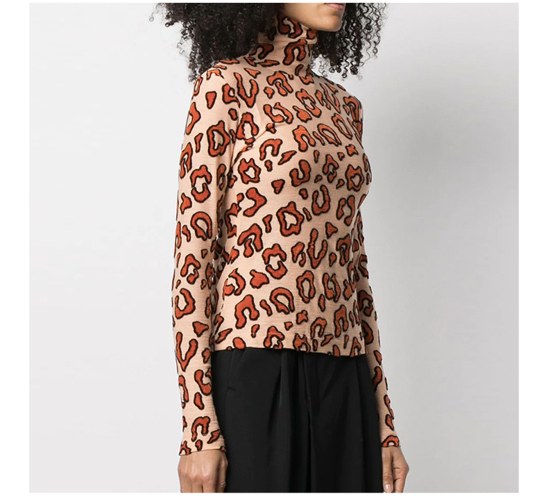 商品Ambush|AMBUSH 女士米色豹纹印花高领长袖T恤 BMAB007-F20JER001-4646,价格¥1866,第7张图片详细描述