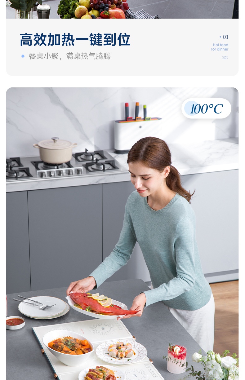 商品[国内直发] Morphy Richards|折叠暖菜板家用多功能桌面热菜板MR8300智能定时方形保温板,价格¥391,第16张图片详细描述
