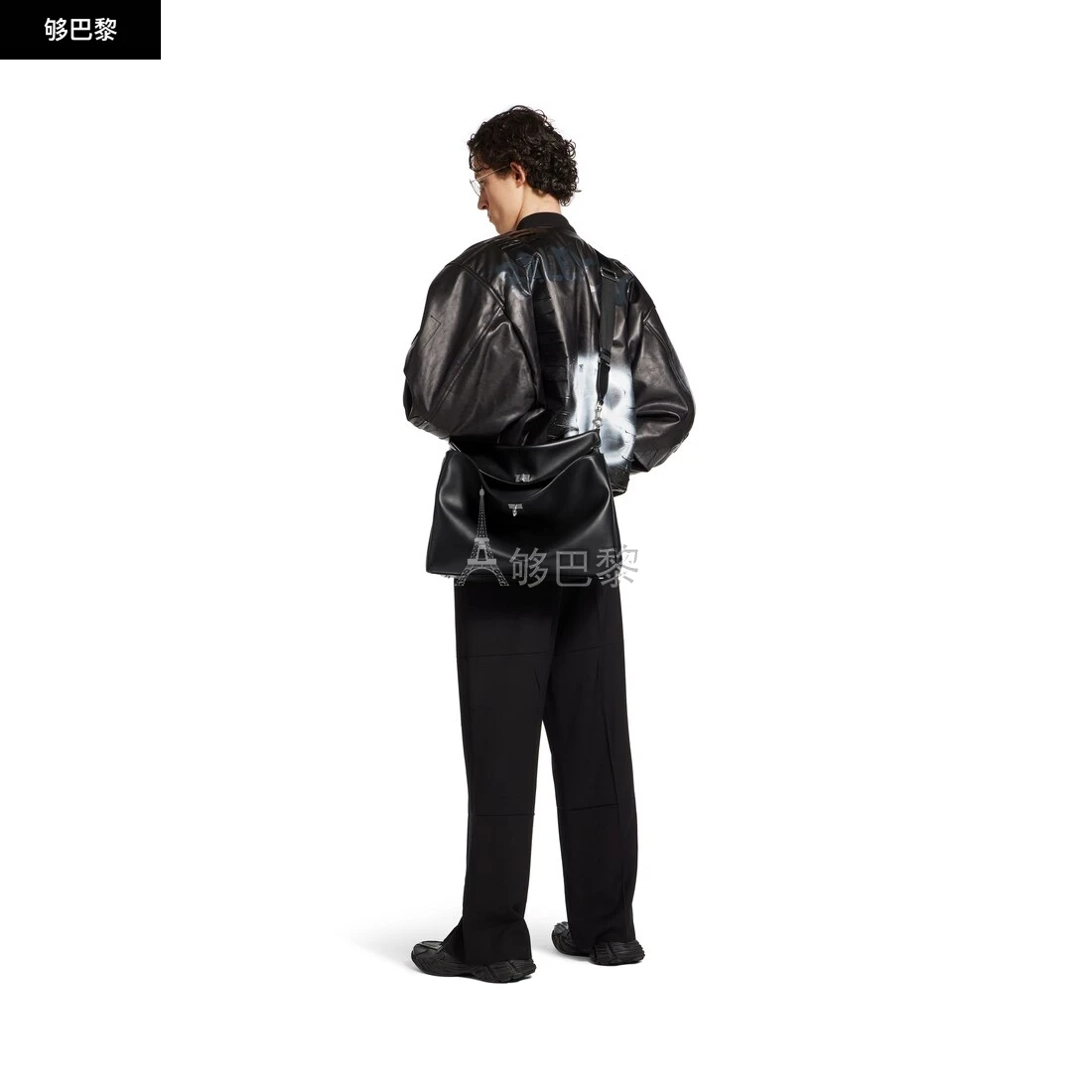 商品Balenciaga|【预售】 巴黎世家 25春夏 男士 单肩包 RODEO邮差包 8218872ABOX1000 ,价格¥29443,第5张图片详细描述