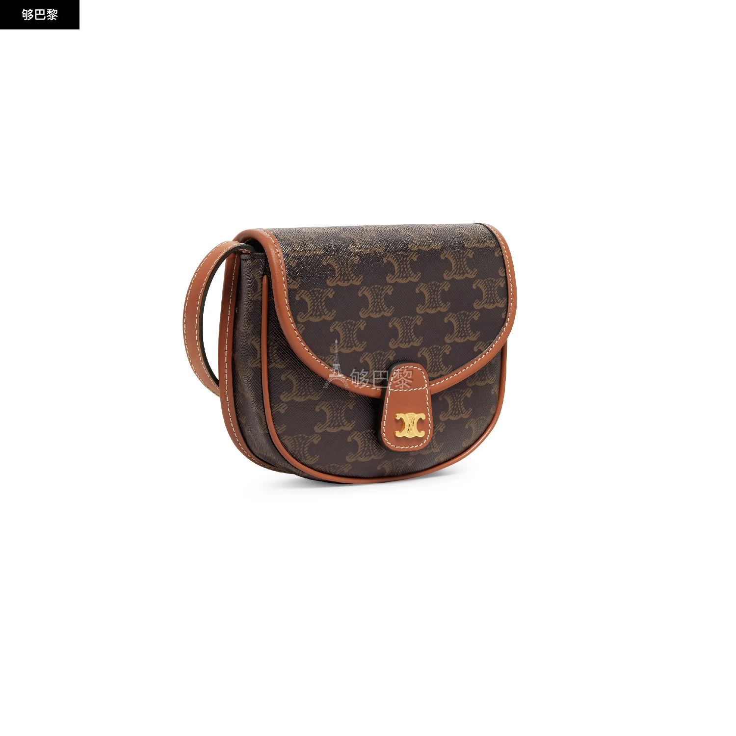 商品Celine|【预售】 女士 单肩包 Besace迷你标志印花牛皮革手袋  196702BZJ.04LU/04LU CEL37ZX5BRW ,价格¥10026,第4张图片详细描述