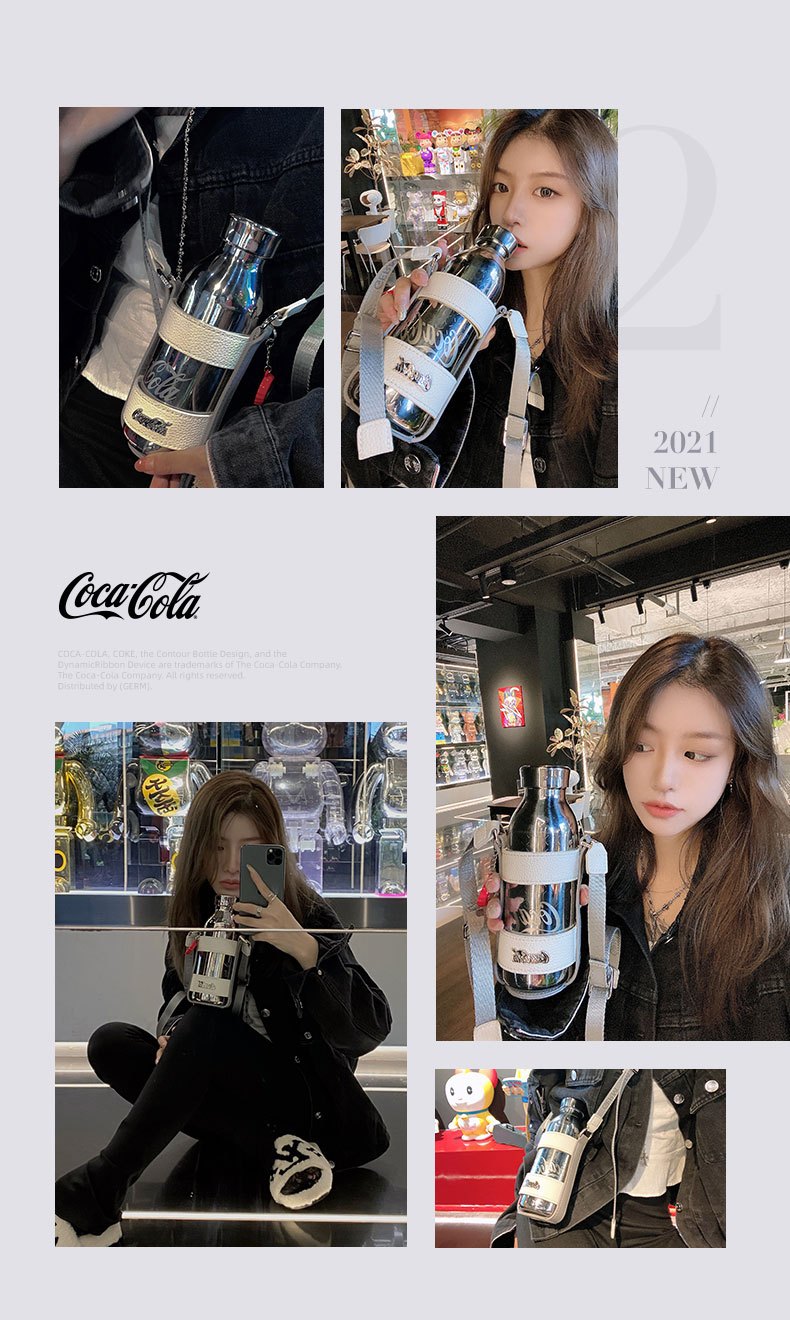 商品GERM|日本GERM格沵 可口可乐联名款镜炫可乐杯 保温杯 430ML（银色）,价格¥551,第10张图片详细描述