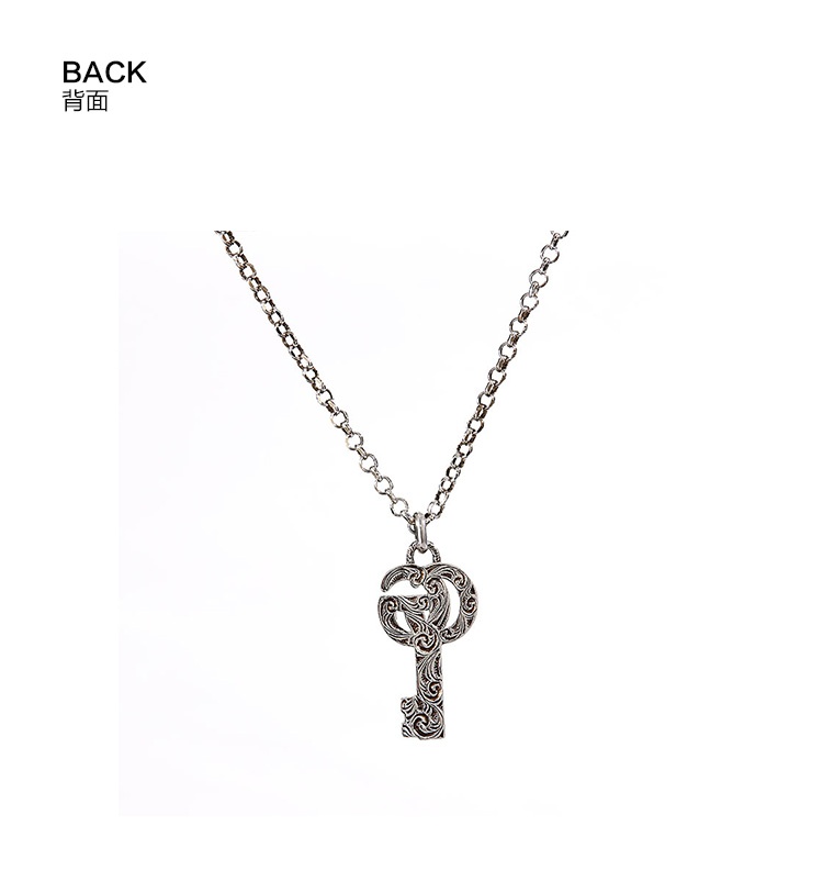 商品[国内直发] Gucci|GUCCI古驰 男女同款 双G钥匙银项链礼物送女友627757 J8400 0701,价格¥498,第4张图片详细描述