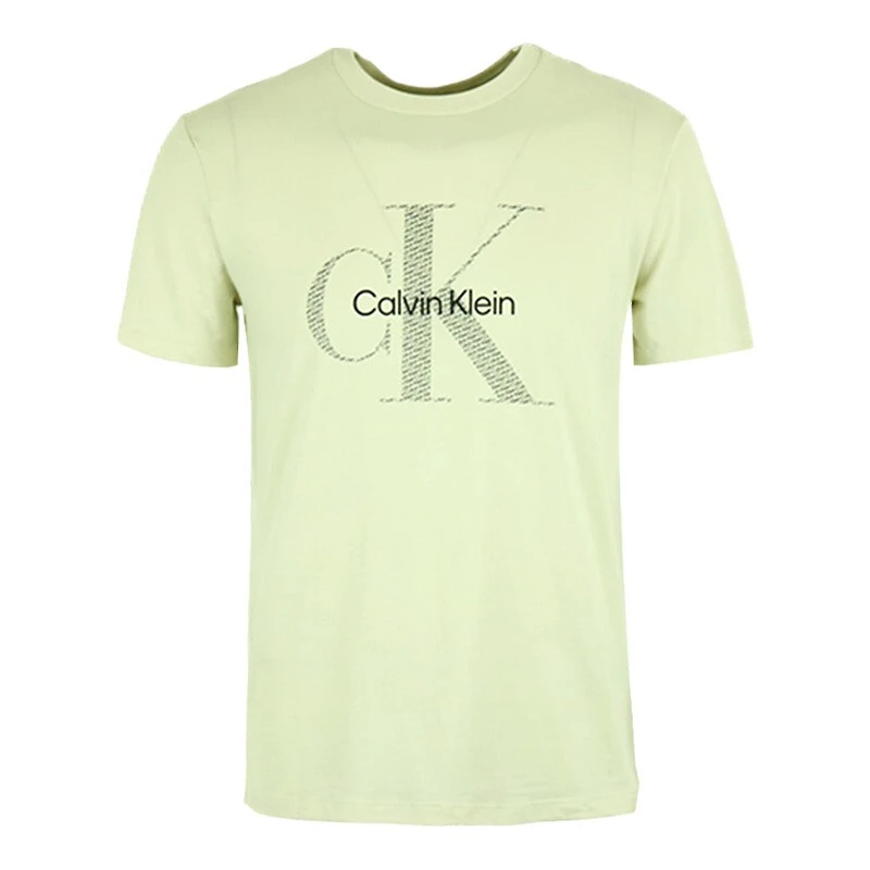 商品[国内直发] Calvin Klein|CALVIN KLEIN 男士米黄色棉质字母LOGO印花圆领短袖T恤 40IC800-100,价格¥256,第1张图片详细描述