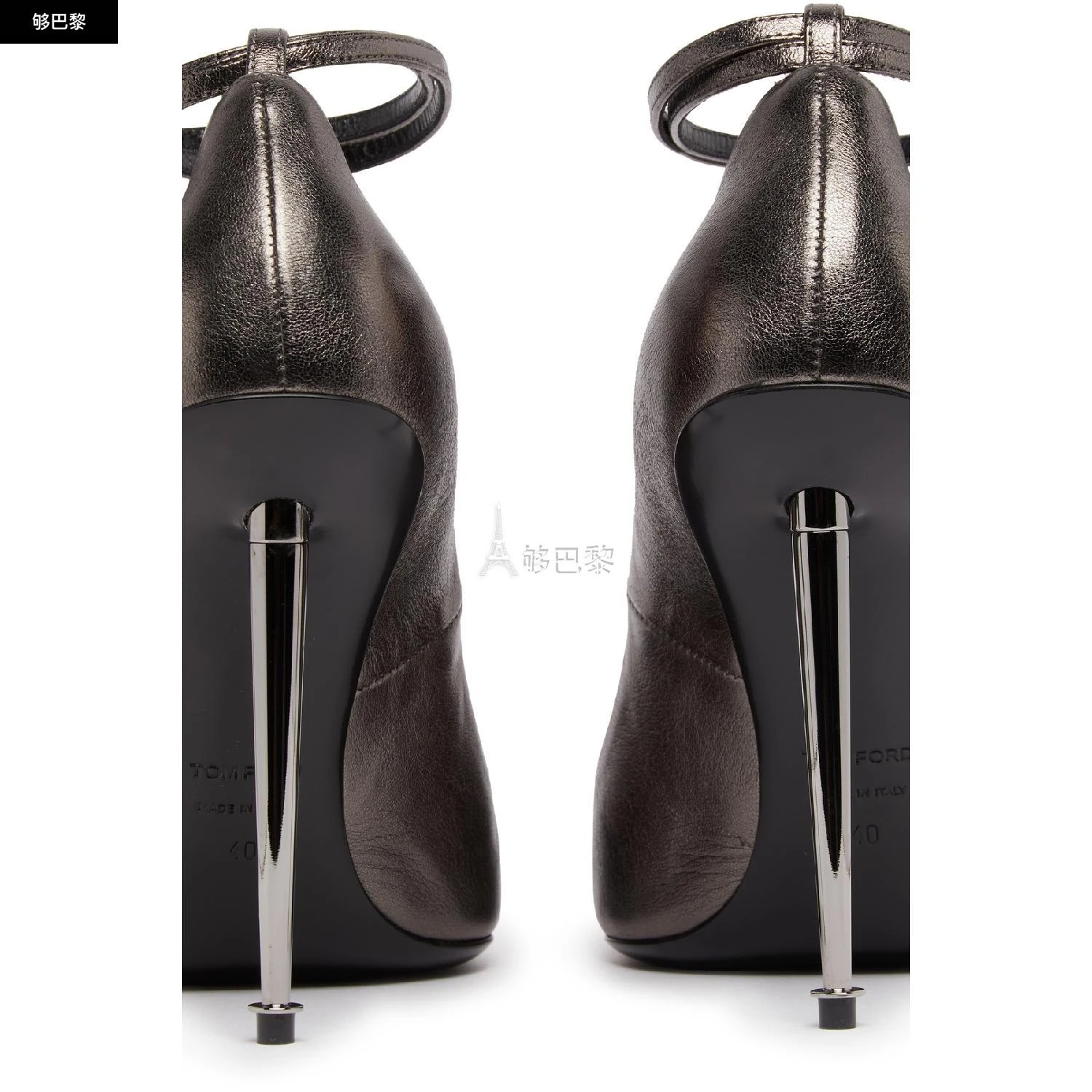 商品Tom Ford|【特惠8.7折】包邮包税【预售7天发货】 TOM FORD 女士 高跟鞋 Padlock 金丝高跟鞋  W2271-LSP014R1G005 TFDC6493SIL,价格¥8901,第7张图片详细描述