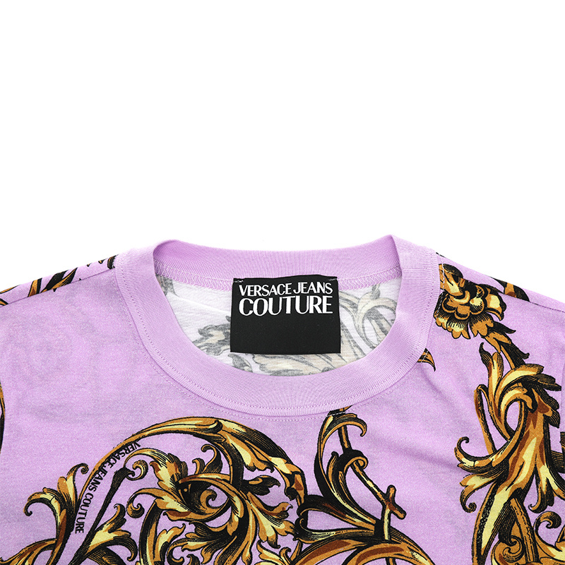 商品Versace|VERSACE JEANS 女浅紫短袖T恤 72HAH608-JS049-G30,价格¥1158,第5张图片详细描述