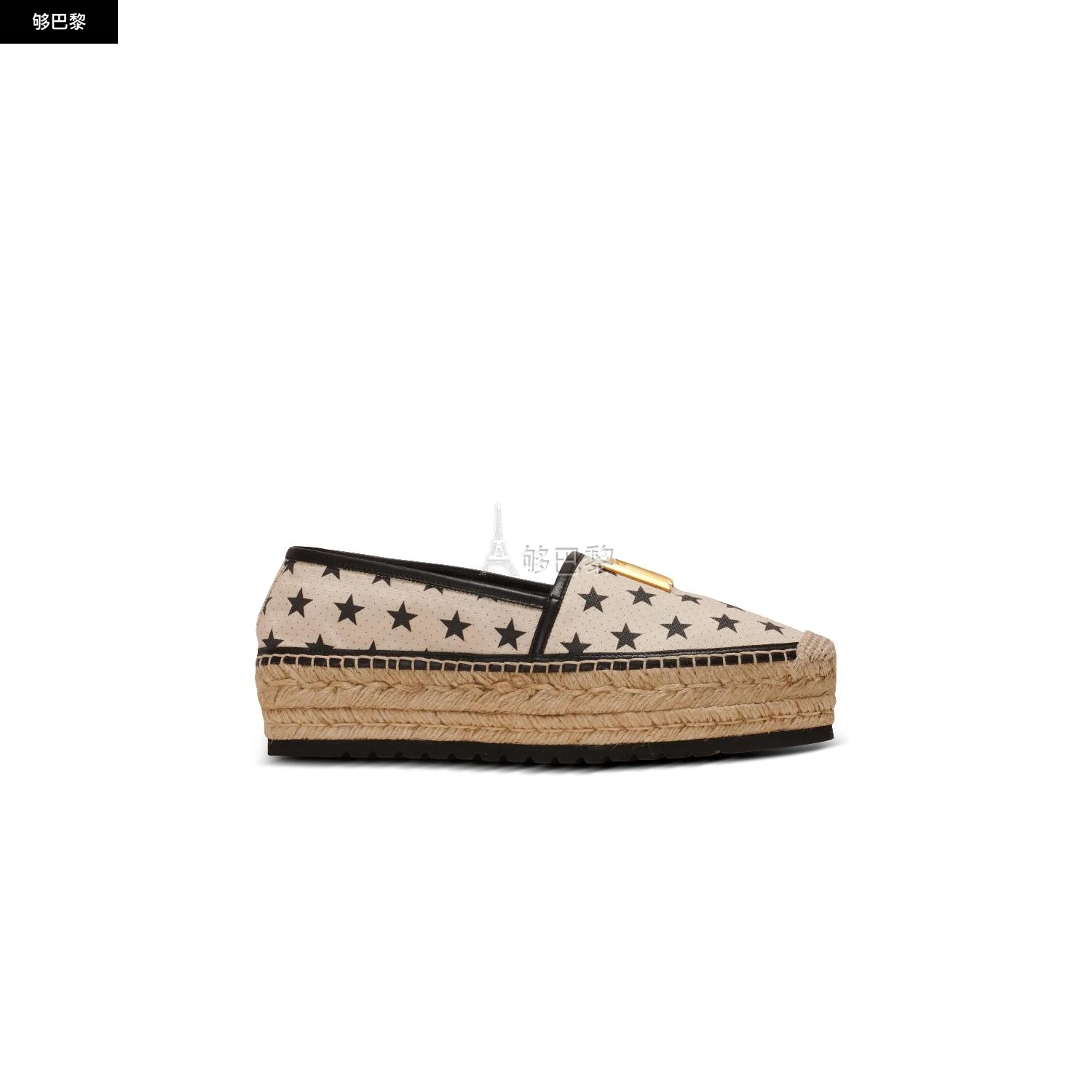 商品Balmain|【预售】 巴尔曼 25春夏 女士 厚底鞋 ESPADRILLES ALEX IMPRIMÉ ÉTOILES CN1UG866TEPCEJW ,价格¥6348,第4张图片详细描述