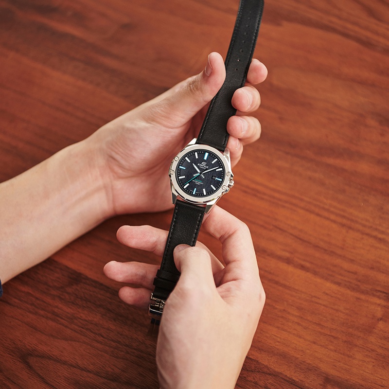 商品[国内直发] Casio|卡西欧手表EDIFICE 轻薄系列 简约三针设计 100米防水  日期显示 功能,价格¥991,第4张图片详细描述