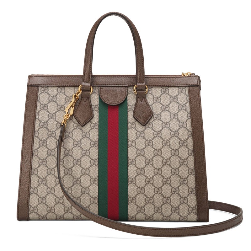 商品Gucci|GUCCI/古驰 Ophidia女士中号米色帆布单肩手提包 524537 K05NB 8745,价格¥15996,第2张图片详细描述