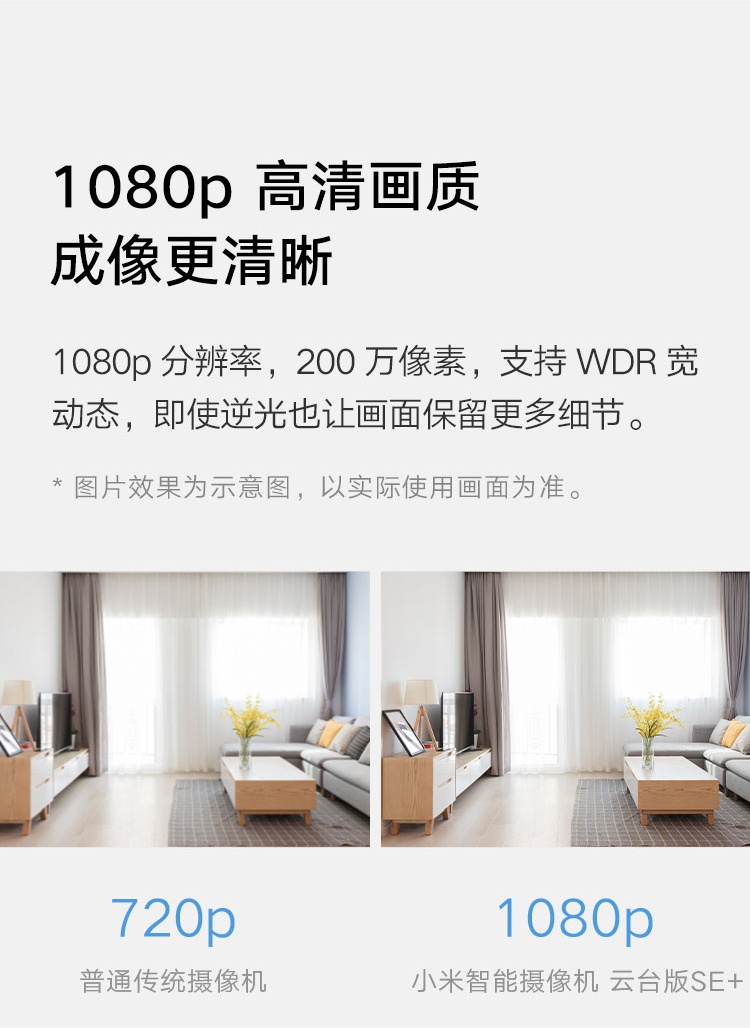 商品[国内直发] XIAOMI|小米智能摄像机 云台版SE+ 家用监控摄像头 手机查看 看家 AI人形侦测 红外夜视,价格¥181,第3张图片详细描述