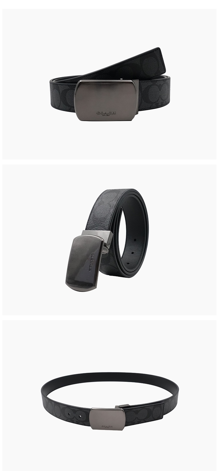 商品[国内直发] Coach|COACH/蔻驰 奥莱款男士皮质压花腰带 91286QBO3I,价格¥776,第5张图片详细描述