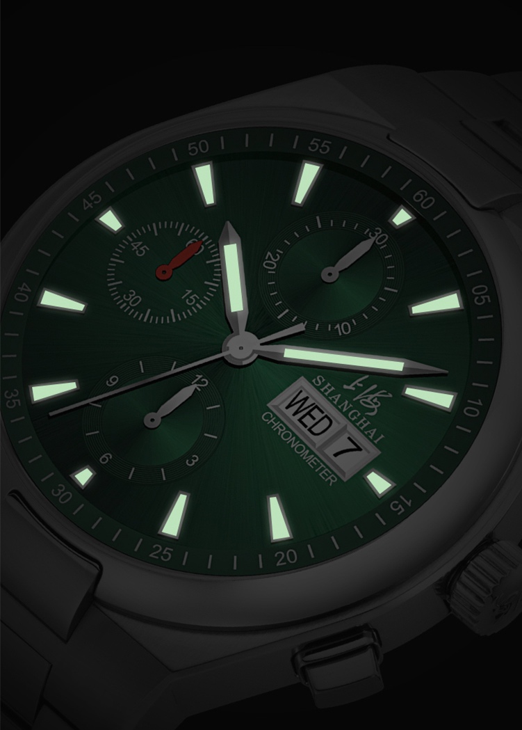商品[国内直发] SHANGHAI WATCH|大都会系列 见证者 自动上链计时码表男士腕表,价格¥5397,第10张图片详细描述
