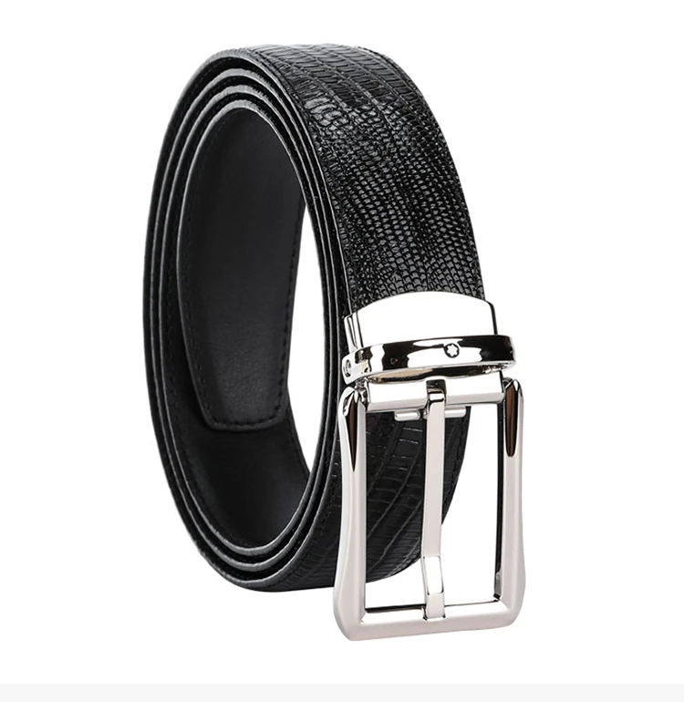 商品MontBlanc|Mont Blanc 万宝龙 男士黑色针扣式牛皮腰带 118423,价格¥1791,第5张图片详细描述