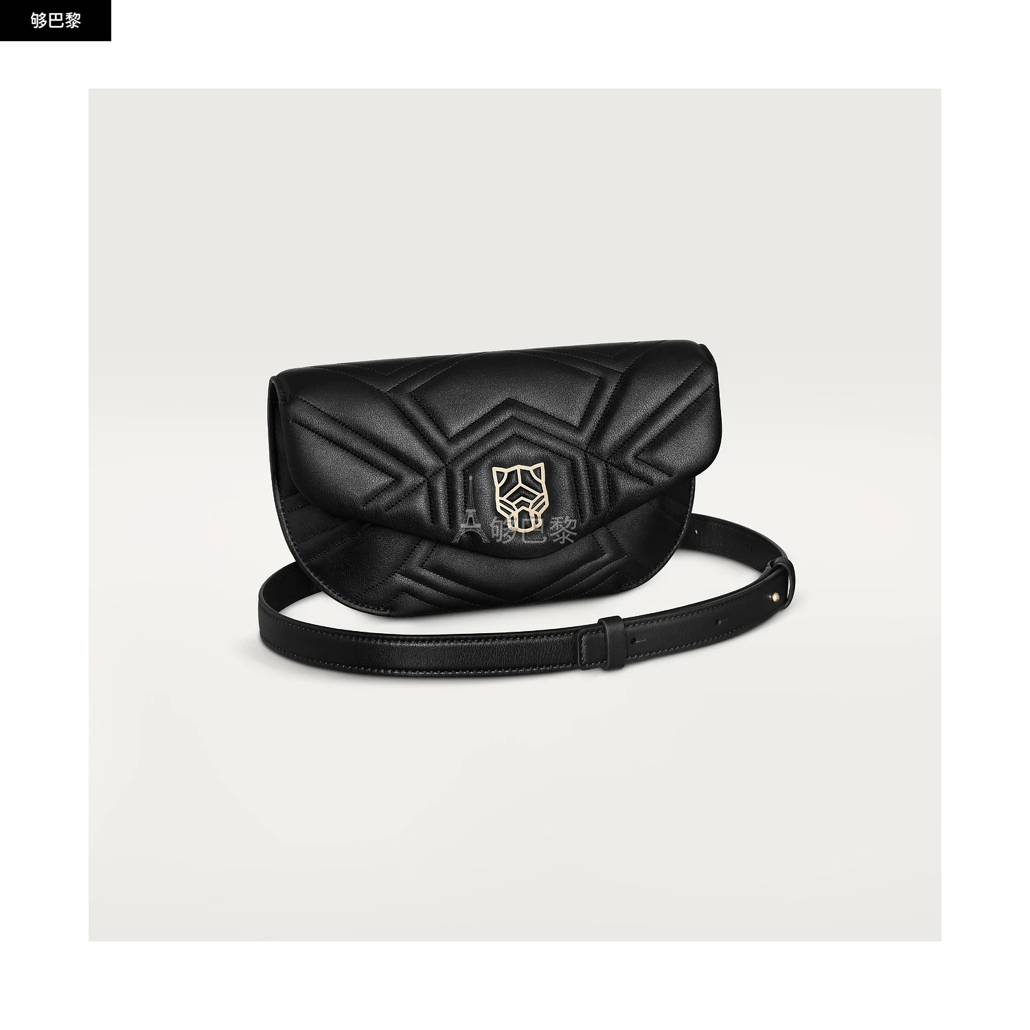 商品Cartier|包邮包税【预售7天发货】 CARTIER 24春夏 女士 单肩包 Sac en forme de demi-lune, Panthère de Cartier L1002560,价格¥22817,第2张图片详细描述