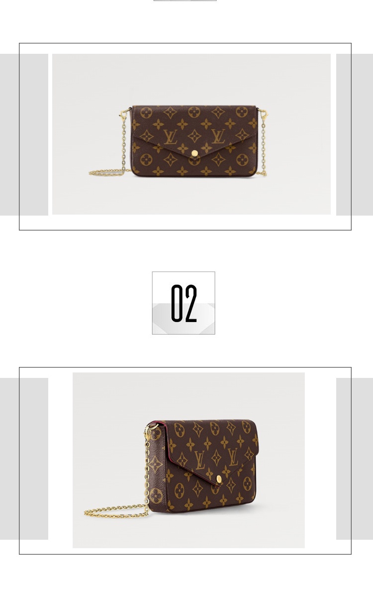 商品Louis Vuitton|Louis Vuitton/路易威登 POCHETTE FÉLICIE 链条包老花三合一 M81896送妈妈女友好礼,价格¥11971,第3张图片详细描述