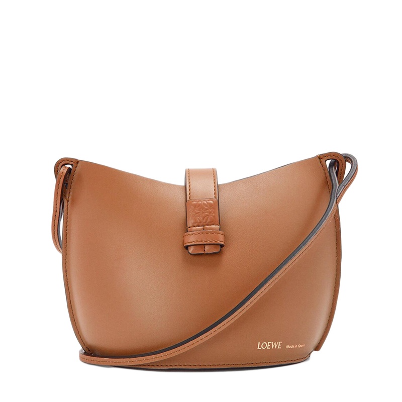商品Loewe|【包税】LOEWE/罗意威 22春夏新款Moulded Bucket系列 女士棕褐色小牛皮斜挎单肩水桶包0010650901,价格¥9993,第3张图片详细描述