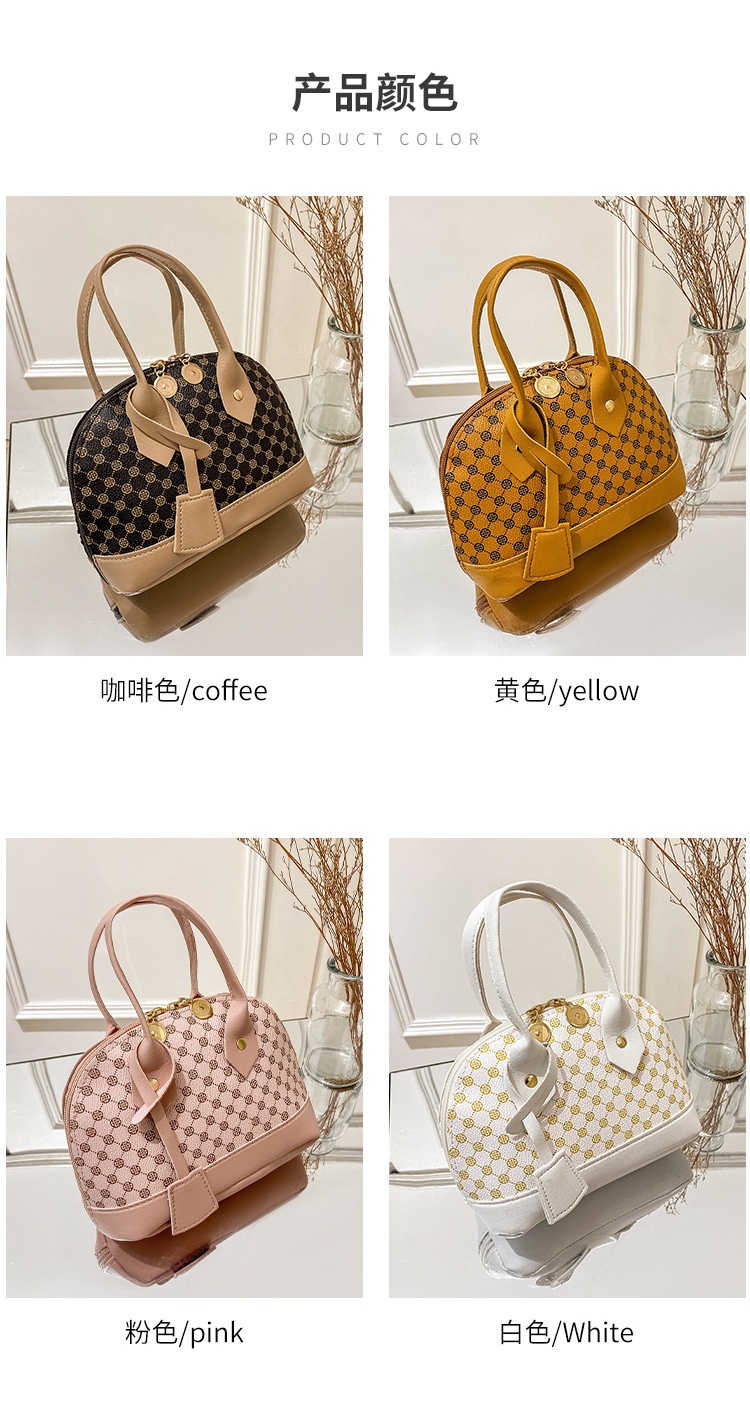 商品[国内直发] GLENVINTEN|格岚云顿花料贝壳包2021ladies handbags跨境专供女包包女韩版时尚手提包,价格¥111,第4张图片详细描述