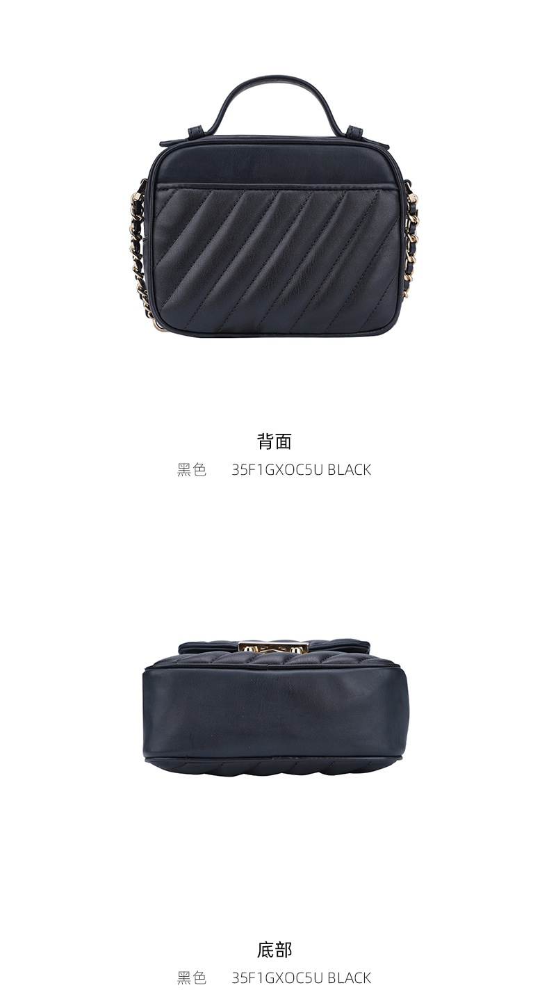 商品Michael Kors|Michael kors 奥莱女士皮质单肩斜挎手提包 35F1GXOC5U-BLACK,价格¥990,第5张图片详细描述