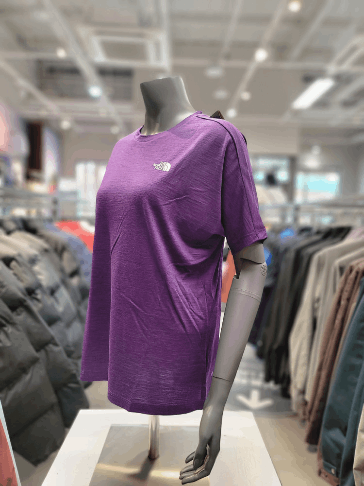 商品The North Face|【Brilliant|包邮包税】北面户外 女士 MERINO 毛 短袖 T恤 NI7UM34G PUR,价格¥296,第3张图片详细描述