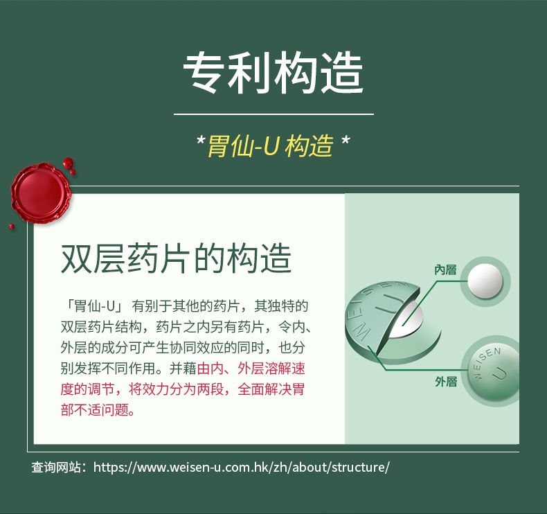商品WEISEN-U|日本港版胃仙U胃药缓解胃酸胃痛100粒,价格¥226,第12张图片详细描述