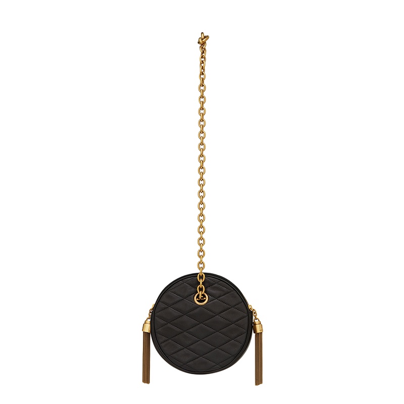商品Yves Saint Laurent|SAINT LAURENT PARIS/圣罗兰 YSL LE MAILLON系列 女士黑色羊皮革圆形链条手拿包,价格¥14637,第5张图片详细描述