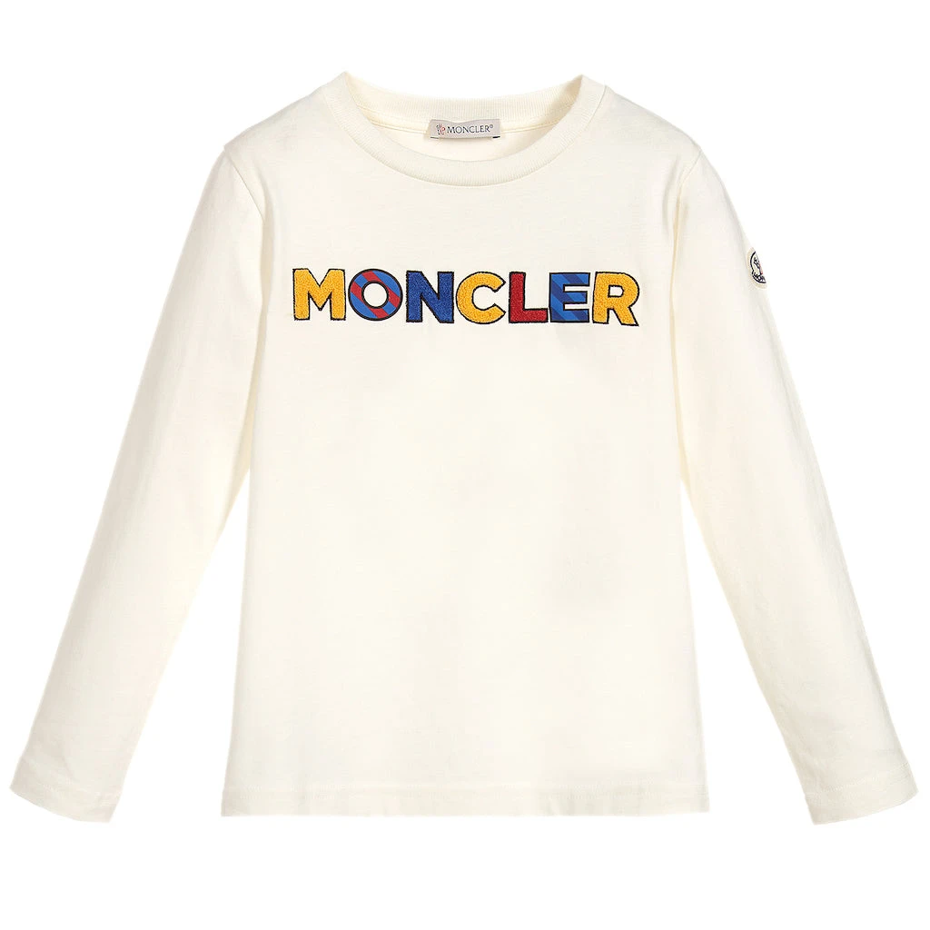 商品Moncler|MONCLER 白色男童T恤 8021450-83092-034,价格¥687,第1张图片详细描述