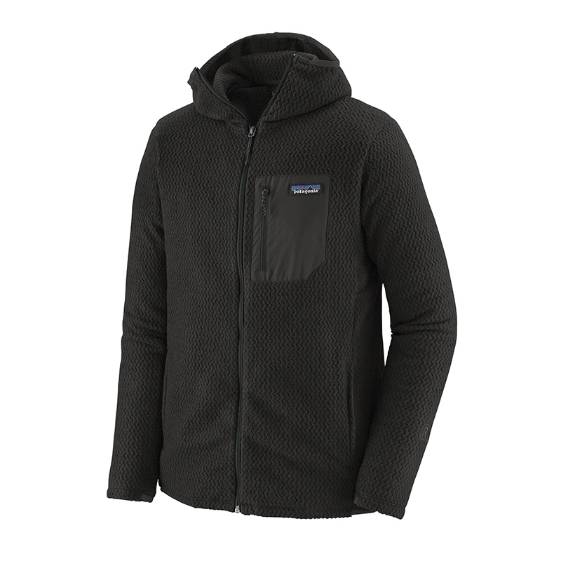 商品Patagonia|Patagonia/巴塔哥尼亚 男士黑色涤纶混纺饰有口袋全拉链连帽衫,价格¥1608,第2张图片详细描述