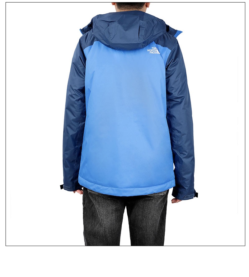 商品[国内直发] The North Face|北面男款藏青拼宝蓝连帽冲锋衣棉服 NF0A3YFI,价格¥1813,第4张图片详细描述