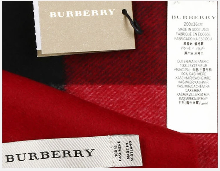 商品[国内直发] Burberry|Burberry  博柏利 丝质格纹长巾围巾 3953995,价格¥4143,第7张图片详细描述