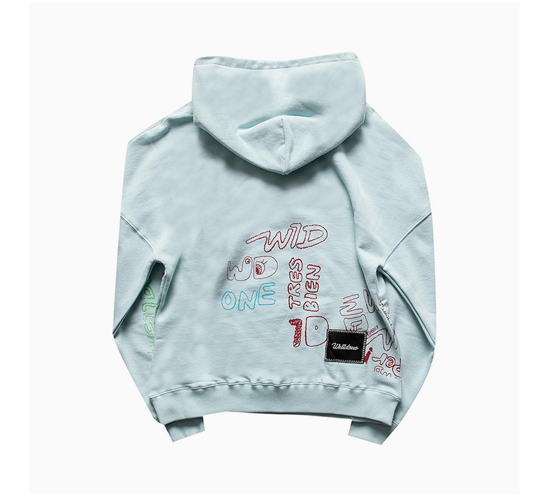 商品We11done|WE11DONE 女士薄荷绿印花连帽卫衣 WD-TH0-21-528-MT 【韩国产地商品,大陆地区收货约30-40天】,价格¥1747,第7张图片详细描述
