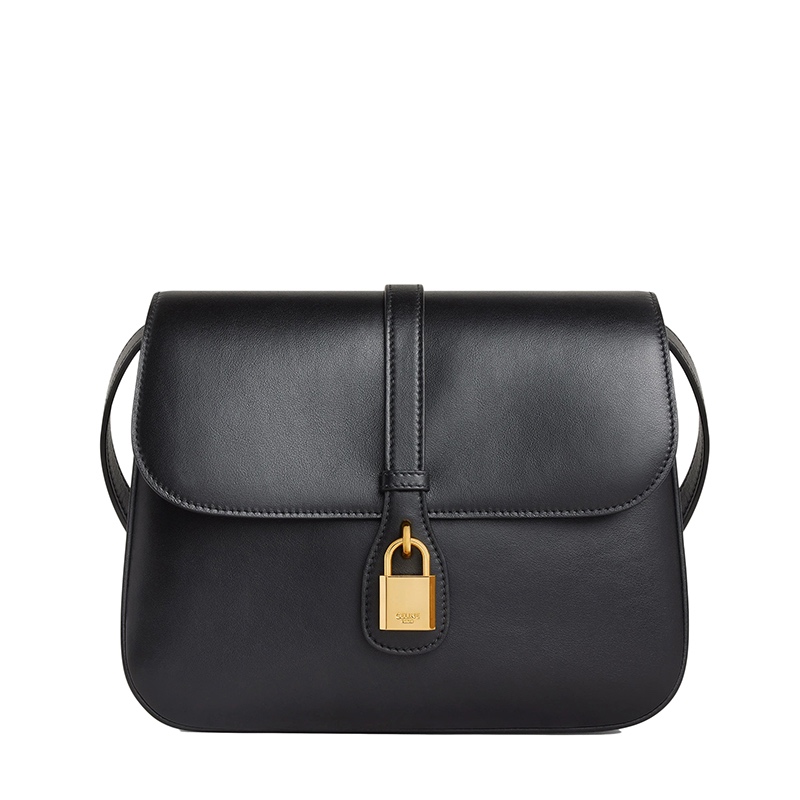 商品Celine|CELINE/赛琳 21秋冬新款TABOU系列 女士中号黑色光滑小牛皮挂锁装饰翻盖斜挎单肩包196583DK1.38NO,价格¥17123,第4张图片详细描述